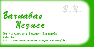 barnabas mezner business card