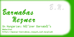 barnabas mezner business card